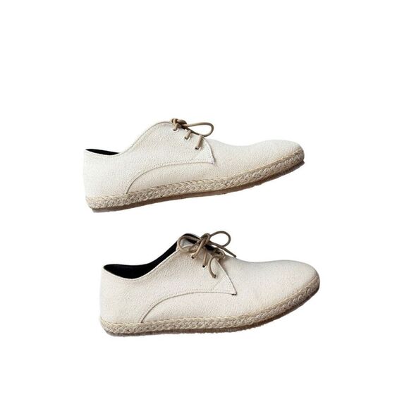 Patara Mens Ivory Lace-up Nomad Woven Lace-up Derby Espadrille Sneakers Size 9 - Picture 3 of 7